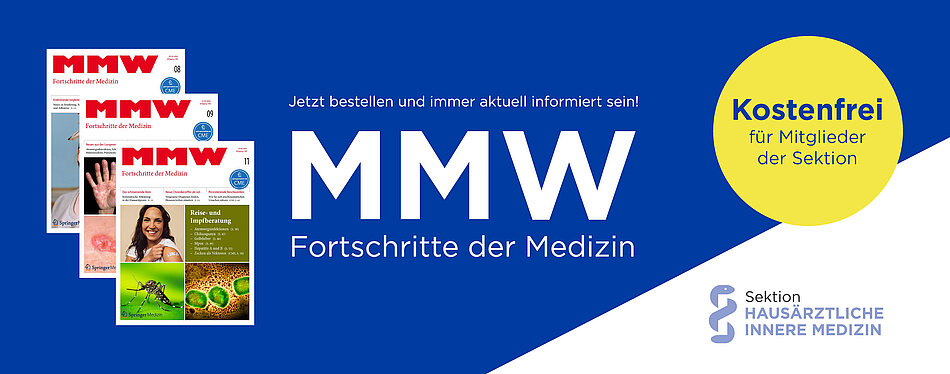 Banner "Jetzt kostenlos die "MMW - Fortschritte der Medizin" bestellen!